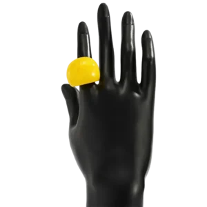 bague resine large jaune 2