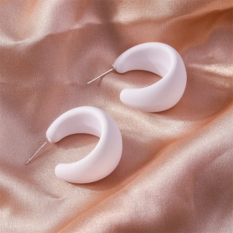 Boucles d'oreilles resine blanches - Blanches