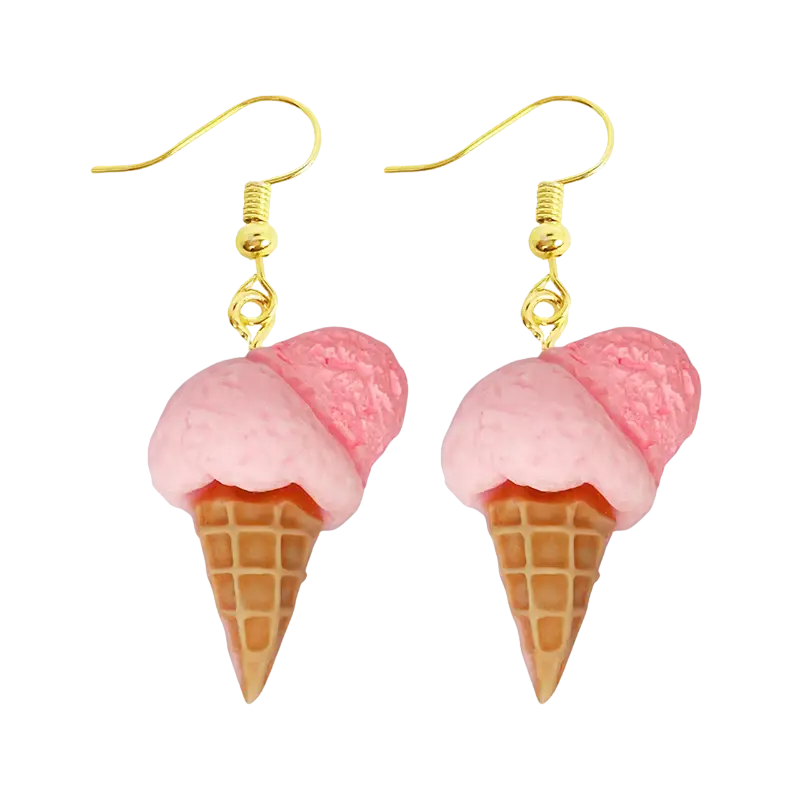 Boucles d'oreilles resine fantaisie glace - Glace