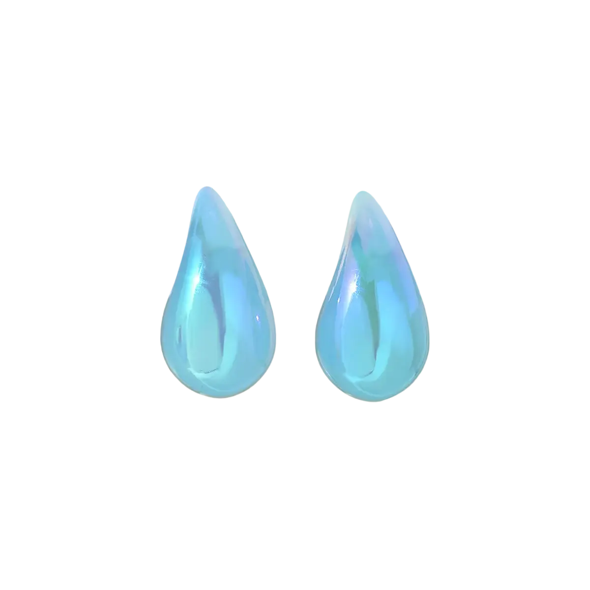 Boucles d'oreilles resine gouttes bleues - Bleu