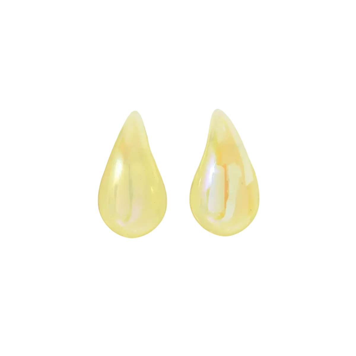 Boucles d'oreilles resine gouttes jaunes - Jaune