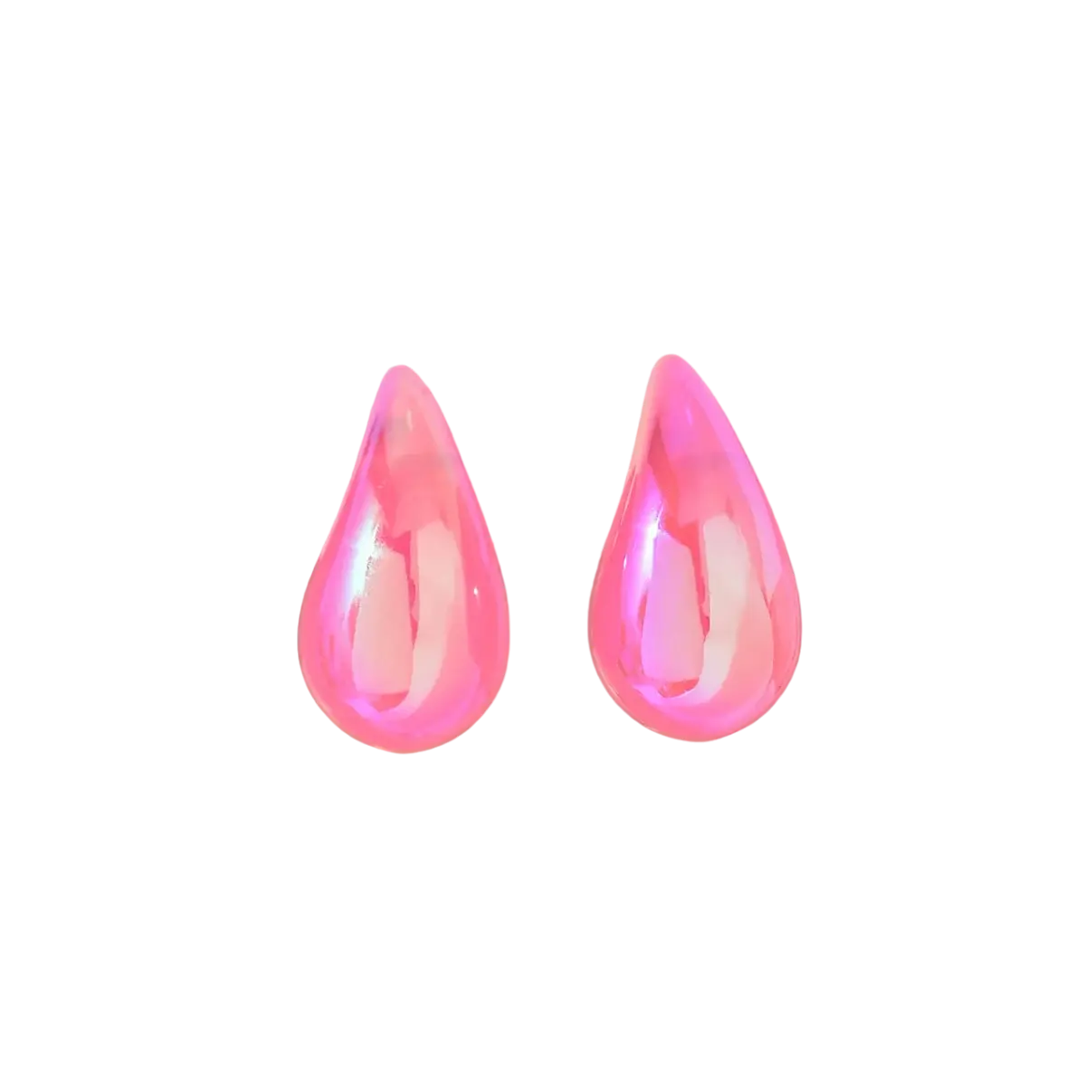 Boucles d'oreilles resine gouttes roses - Rose