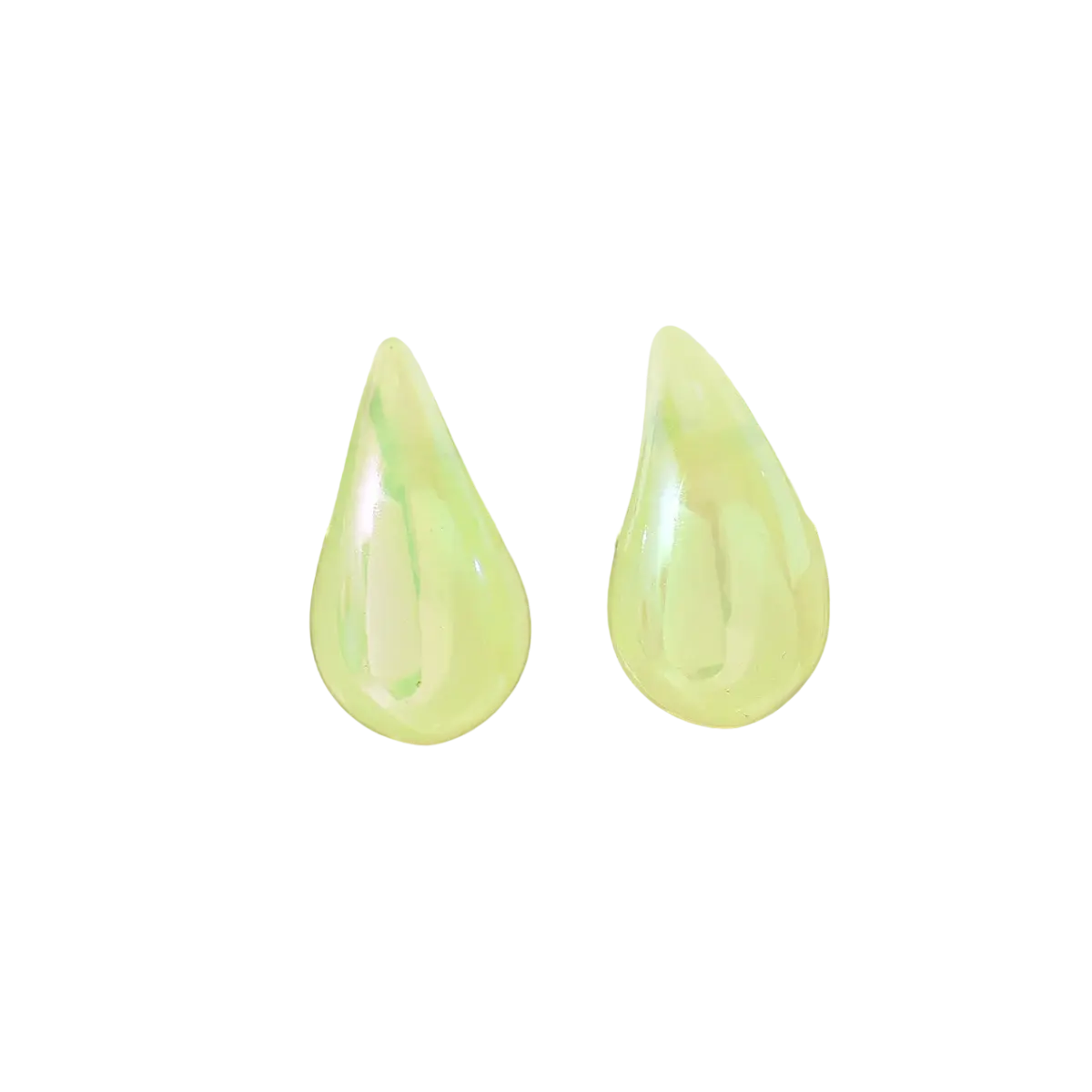 Boucles d'oreilles resine gouttes vertes - Vert
