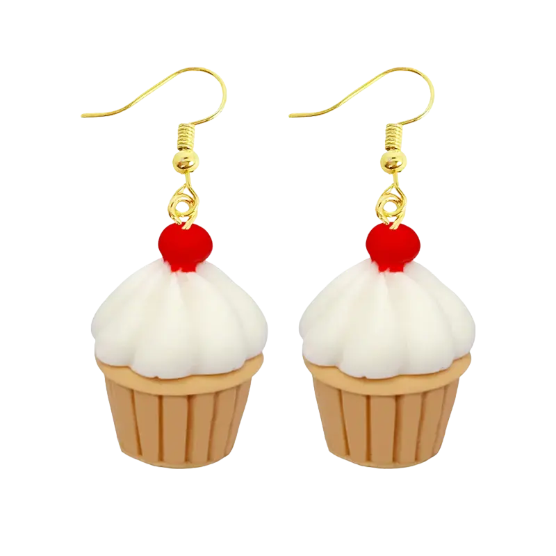 Boucles d'oreilles resine muffin blanc - Muffin blanc