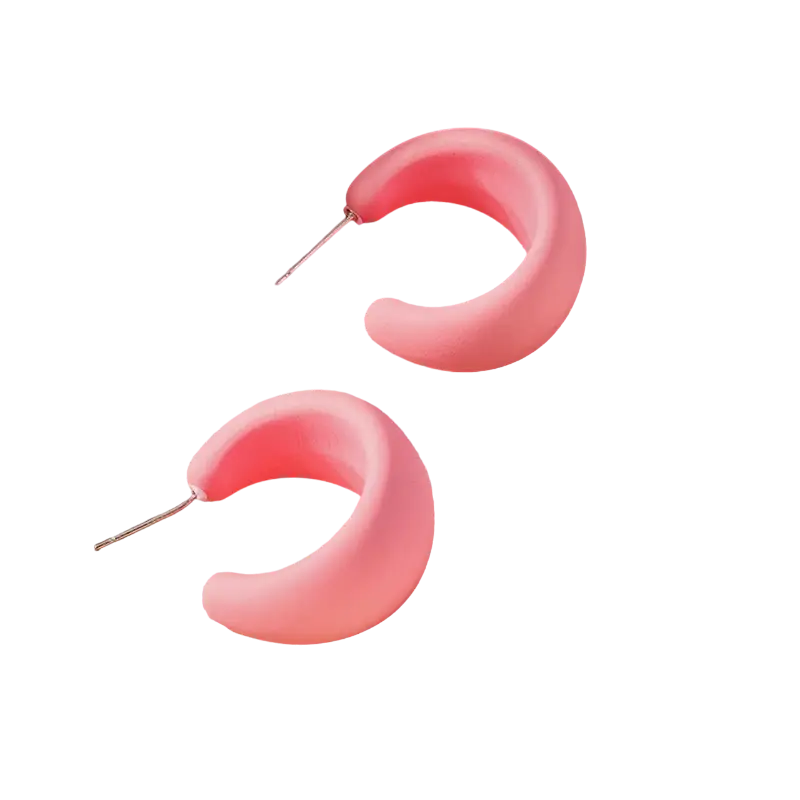 Boucles d'oreilles resine roses - Rose