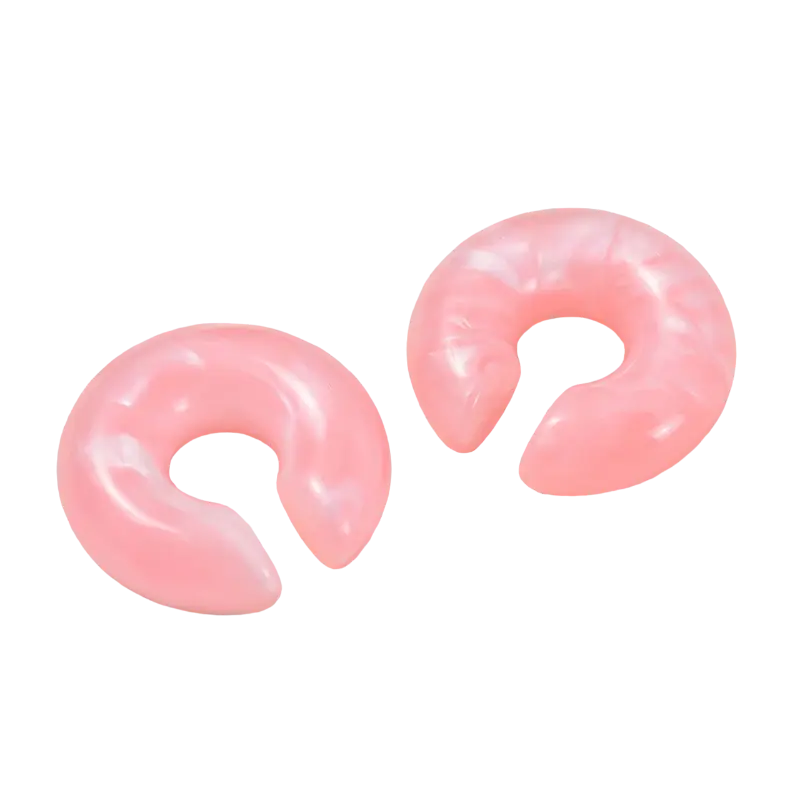 Boucles d'oreilles resine roses sans attache - Rose