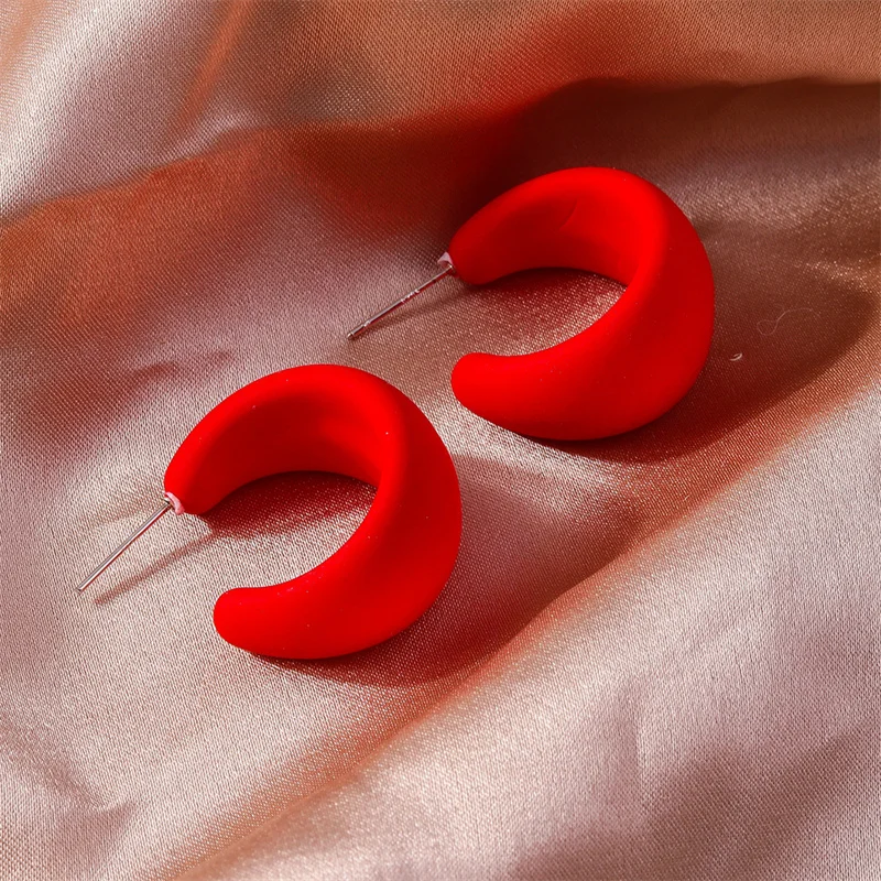Boucles d'oreilles resine rouge - Rouge