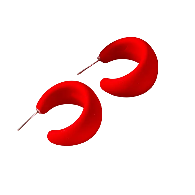 Boucles d'oreilles resine rouge