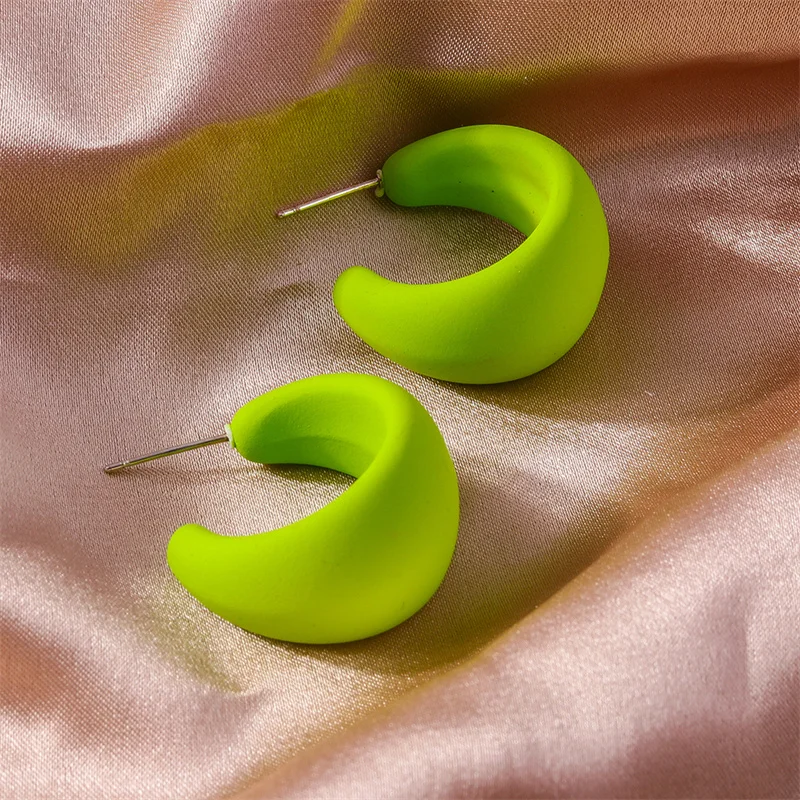 Boucles d'oreilles resine vertes