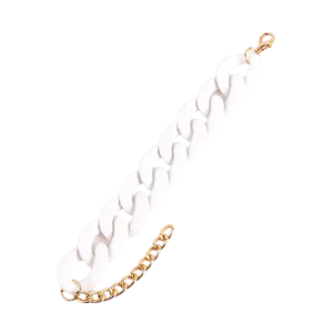 Bracelet resine blanc grandes chaînes - Blanc