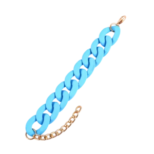 Bracelet resine bleu grandes chaînes - Bleu