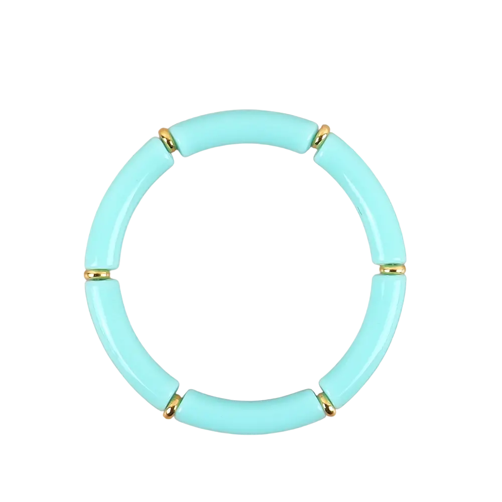 Bracelet resine bleu turquoise tube - Bleu