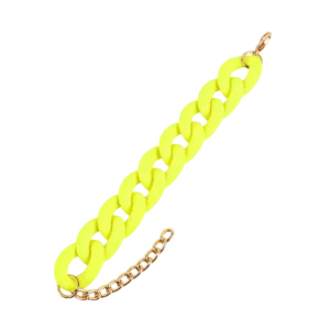Bracelet resine jaune grandes chaînes - Jaune
