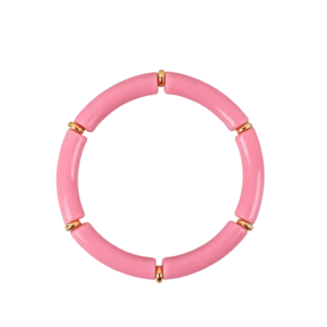 Bracelet resine rose tube - Rose