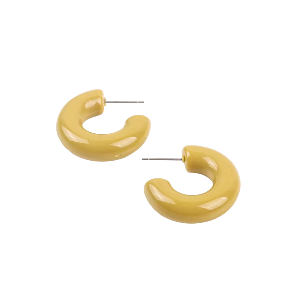 Boucles d'oreilles résine jaunes design
