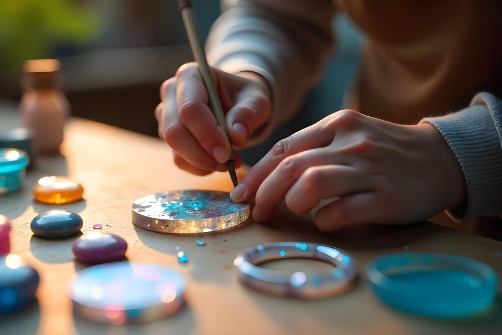 Création et fabrication de bijoux en résine