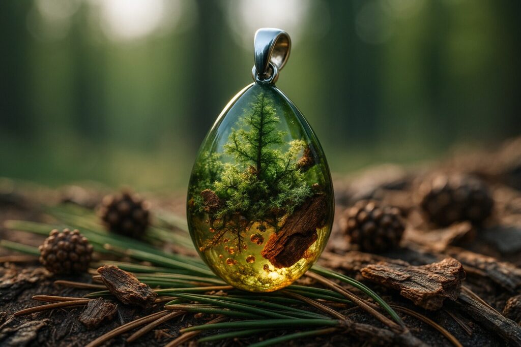 Arbres resineux inspirent nos bijoux en résine faits main: textures, nuances vertes et brunes, et transparences lumineuses. Découvrez comment la nature guide le moulage, les inclusions et les finitions pour créer des pièces uniques et durables.