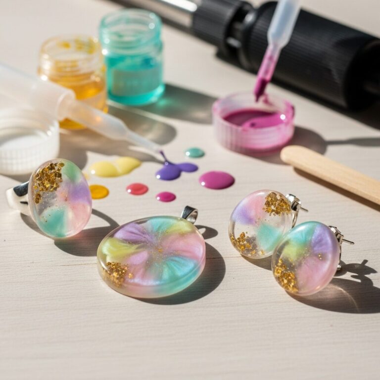Colorant pour resine epoxy — libérez votre créativité avec des bijoux faits main, transparents et lumineux. Teintes marbrées, iridescentes ou pastel pour bagues, pendentifs et boucles d’oreilles. Qualité artisanale, résultats durables et uniques.