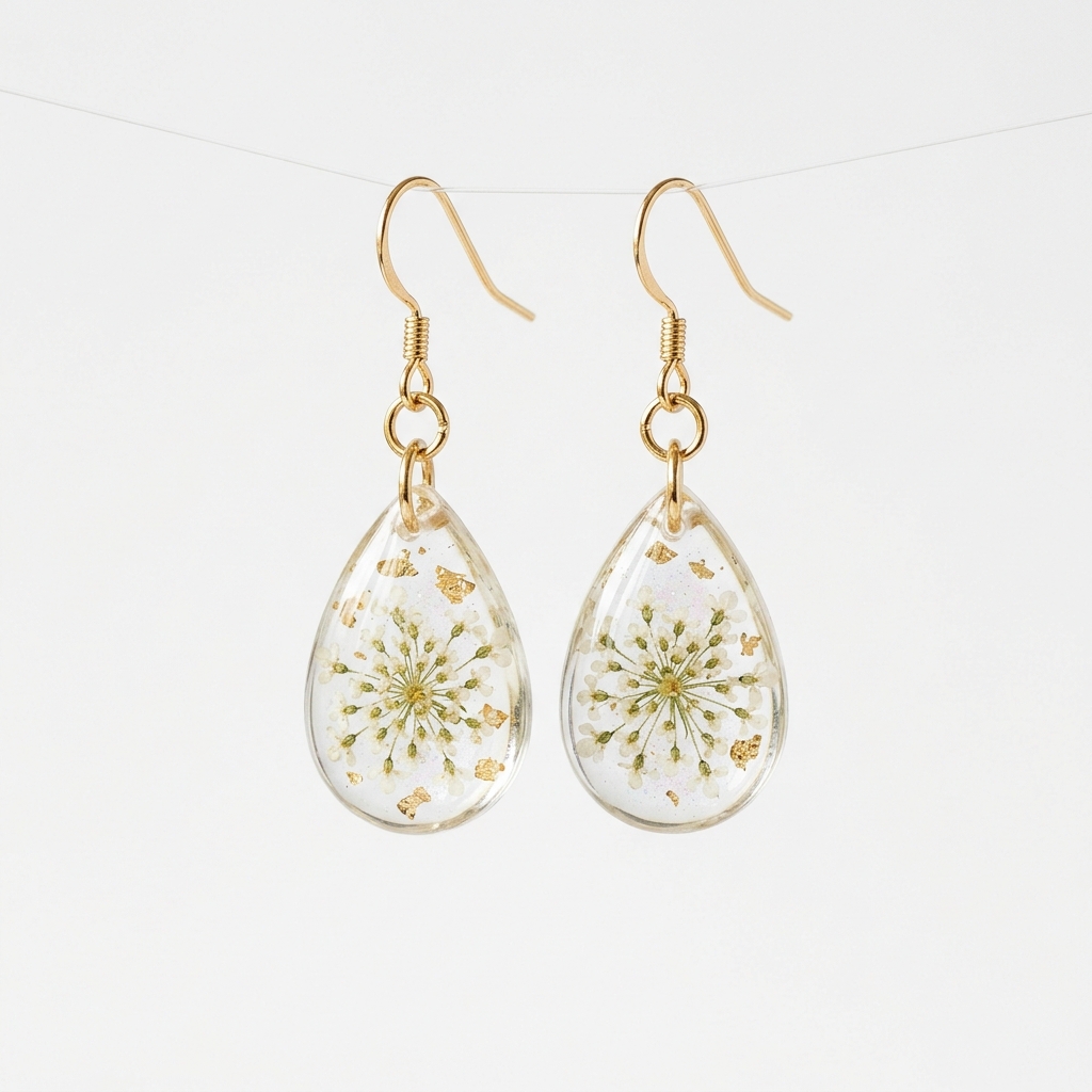 Boucles d'oreilles resine - photographie produit