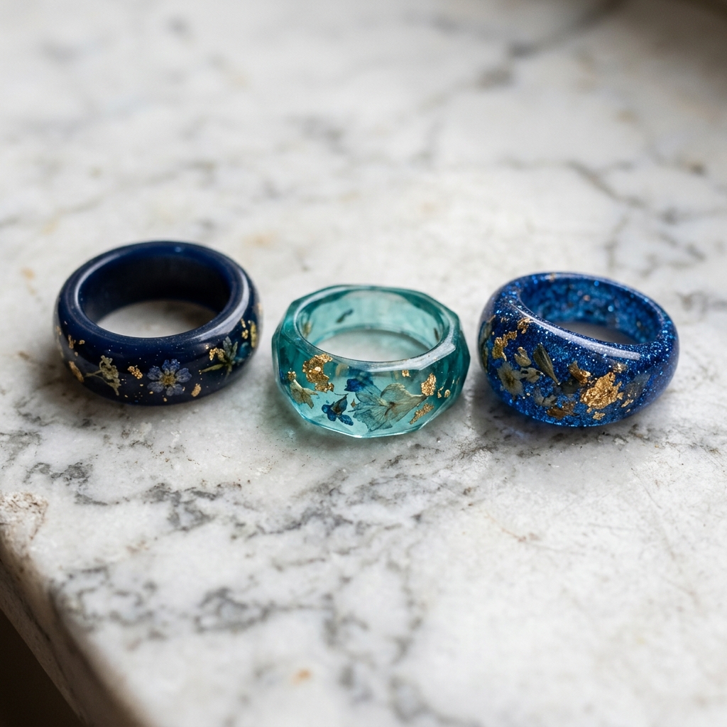 Bague en résine bleue : guide d'achat - illustration